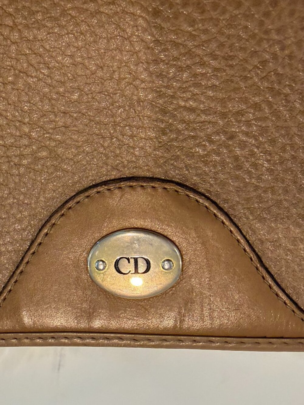 Vintage Christian Dior CD Logo Leather Shoulder Bag - Picture 3 of 10